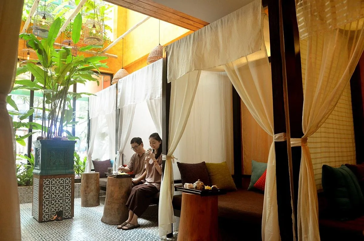 Golden Lotus Oriental Organic Spa: 한 시장 다낭 근처의 고급 국제 수준 스파 마사지