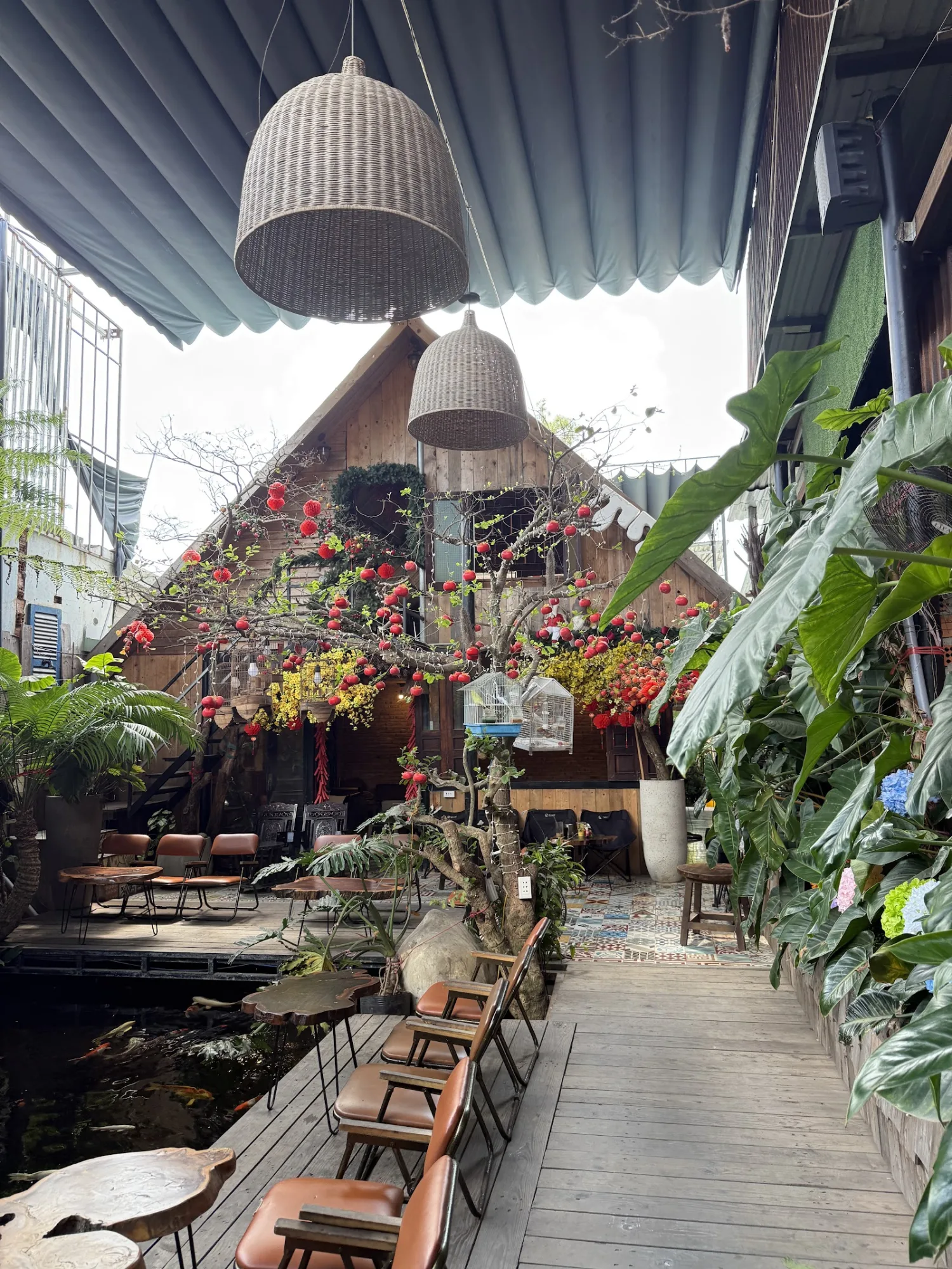 12月のカフェ：ダナンにある美しいヴィンテージ鯉の池カフェ